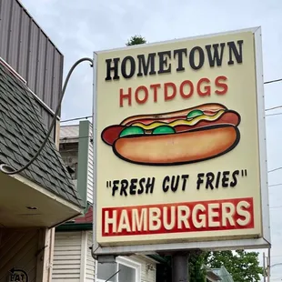 Sign out front.