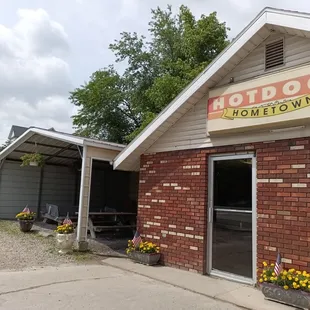 the front of the building