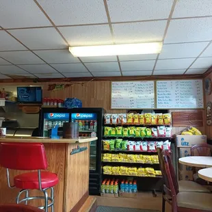 the inside of a restaurant