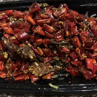 Kidney with pepper, overcooked.