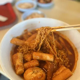 Rabboki (tteokbokki with ramen)- $15.99  IG: @ohmyono