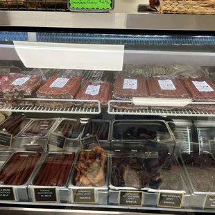 Jerky and meat selections...5 stars, A+, top notch.  Also smoked bones for pups and some big bones for stock!