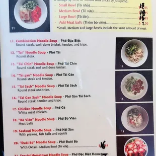 ramen and noodles, menu