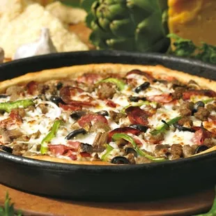 a pizza in a pan