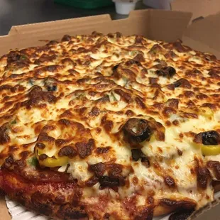  a pizza in a box