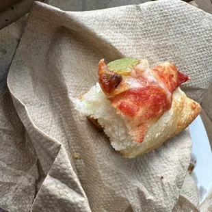 Great pizza w/o hair baked in the dough!   Was a veggie .