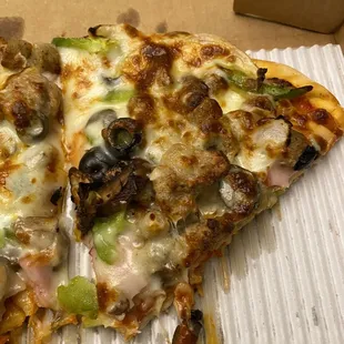 two slices of pizza