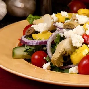 Mediterranean Salad. Add grilled chicken for $2