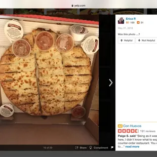 THIS is what the cheese sticks and the pizza should have looked like