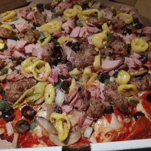 a pizza in a pizza box