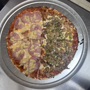 Half and half pizzas