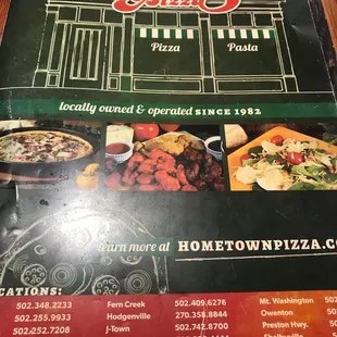 pizza, menu