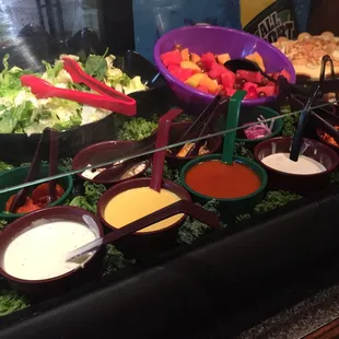 Salad bar offered on the lunch buffet