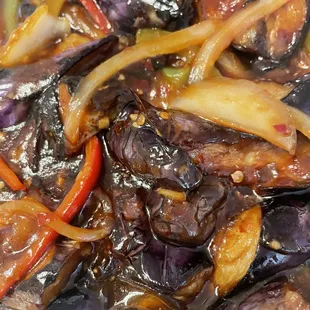 Eggplant with garlic sauce is really