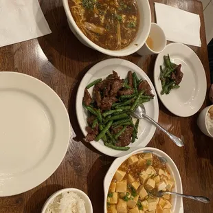 hot n sour soup + mapo tofu