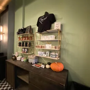 a coffee shop with a checkered floor