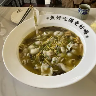 Hot &amp; Sour Fish Soup with Pickled Cabbage