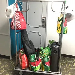 Luggage cart and front door