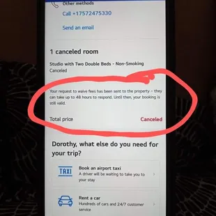 Confirmation Booking was canceled