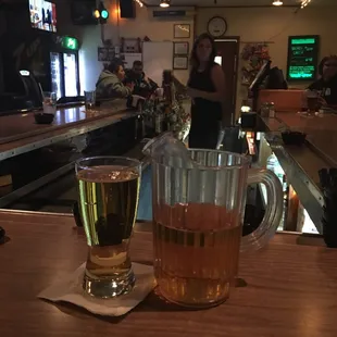 Order a pitcher of Coors Light for $4 and a Captain &amp; Coke for $2.75...