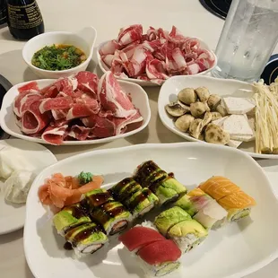 Sushi and hot pot