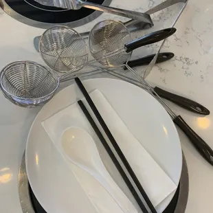 All the tools and utensils to work with putting things in and retrieving from your pot.