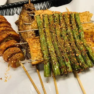 Grilled Gluten  Grilled green beans Tofu