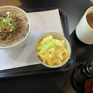 Veggie pork patty set lunch