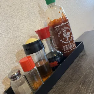 The condiments that you don't need because it's already so delicious