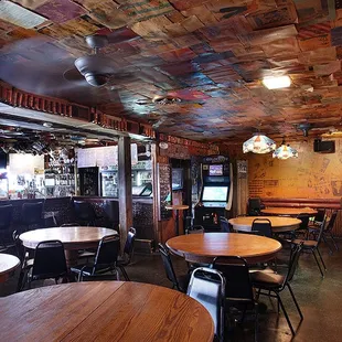 the interior of a pub