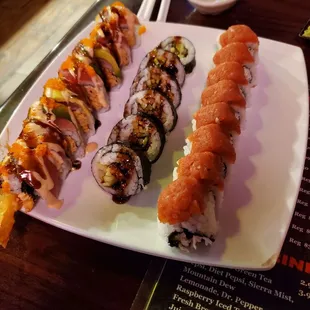 U gotta have it, Eel, and Spicy Tuna rolls