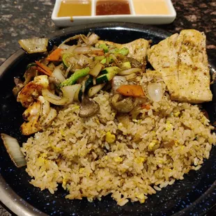 Mahi Mahi Teppan Yaki with Fried Rice