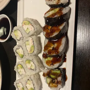 California and shrimp tempura roll