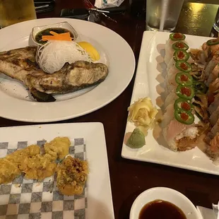 Squid Leg Tempura (5 pcs) Hamachi Kama Hamahama Roll BFF(Best Friends forever)