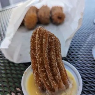 Mini churro in condensed milk