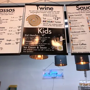 menus and prices