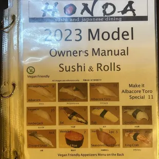 2023 Menu 1