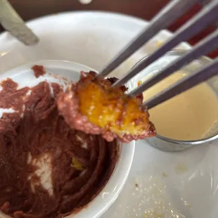 plantains, beans and cream. i should have snapped the before picture. they were delicious!
