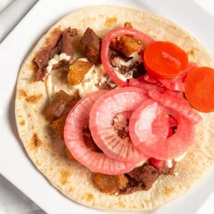 Chicharron and Pickled Baleada