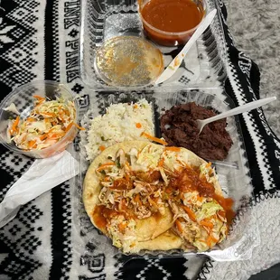 Bean and cheese pupusa combo