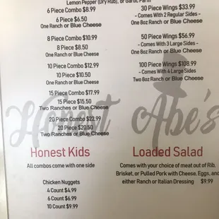 the menu