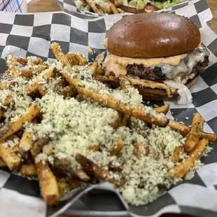The Haitian hammer with Parmesan Truffle Fries