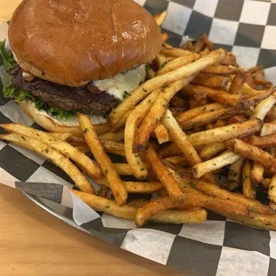 Fireside burger meal