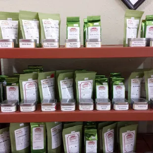 Just some of the teas offered at the store