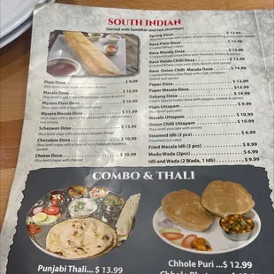 menu and prices