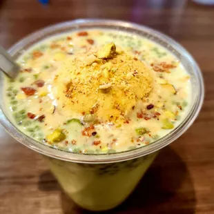 Kesar Pista Falooda with added fruits &amp; nuts. It is to die for!