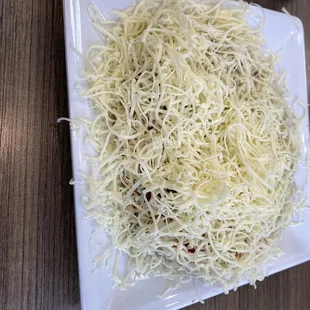 Double cheese pizza- made on a preformed platter, just ok