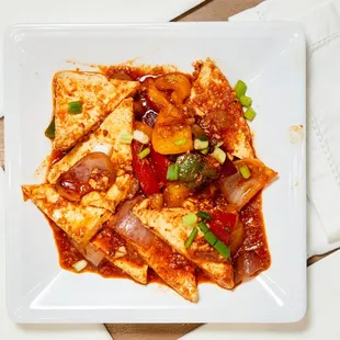 a plate of food on a table