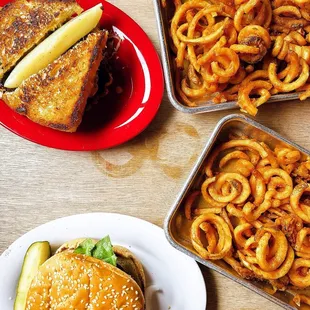Impossible Burger Reuben Sandwich with impossible Patty  Curly Fries