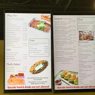 Menu on LCD screens